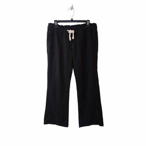 Roxy Black Flax Linen Viscose Beach Casual Pants Women's XL Low Rise Bootcut y2k